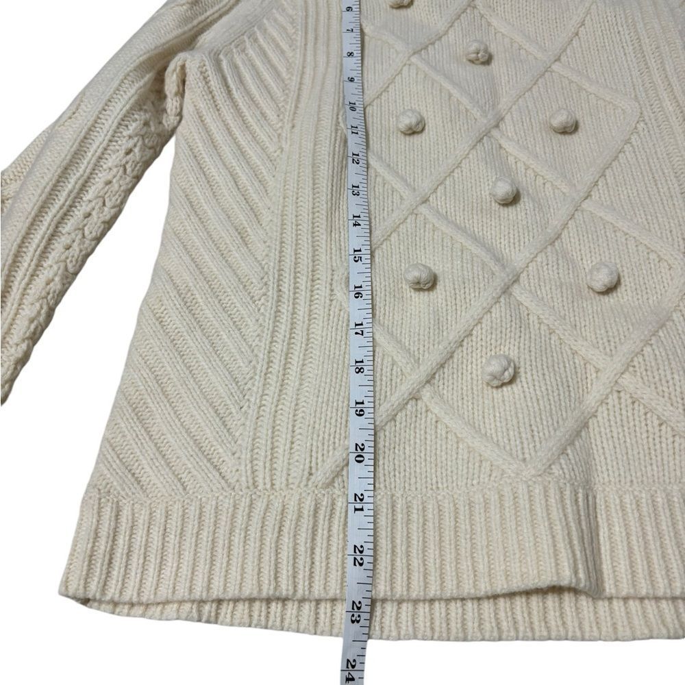 J.Crew Pom Pom Cable Knit Wool Sweater - Picture 5 of 9